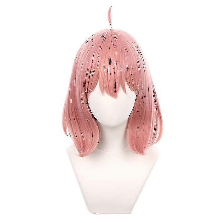 アーニャフォージャーコスプレウィッグアニメウィッグHsiuピンクショートヘアフリーウィッグキャップコスプレ