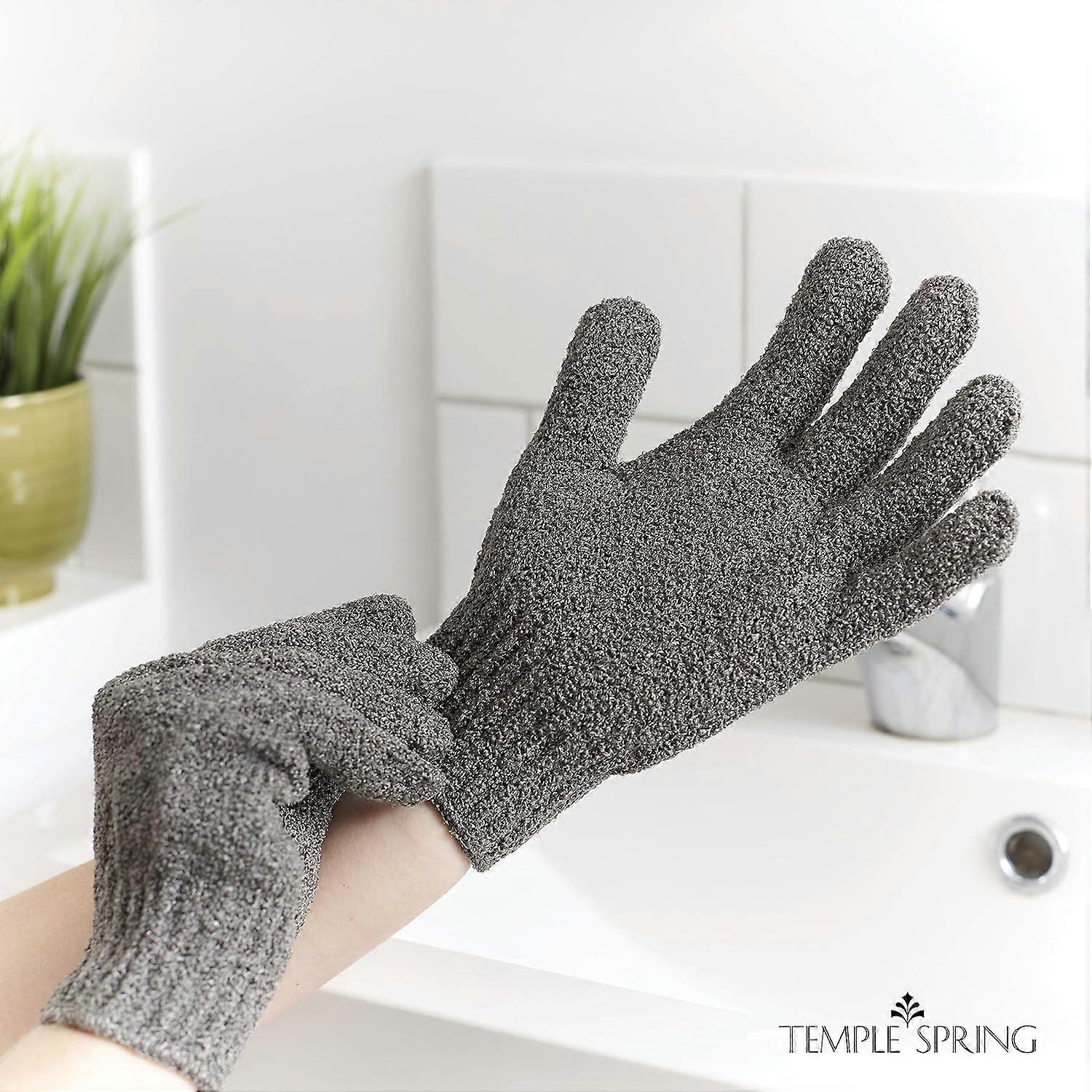 2pcs shower frosted gloves - gray