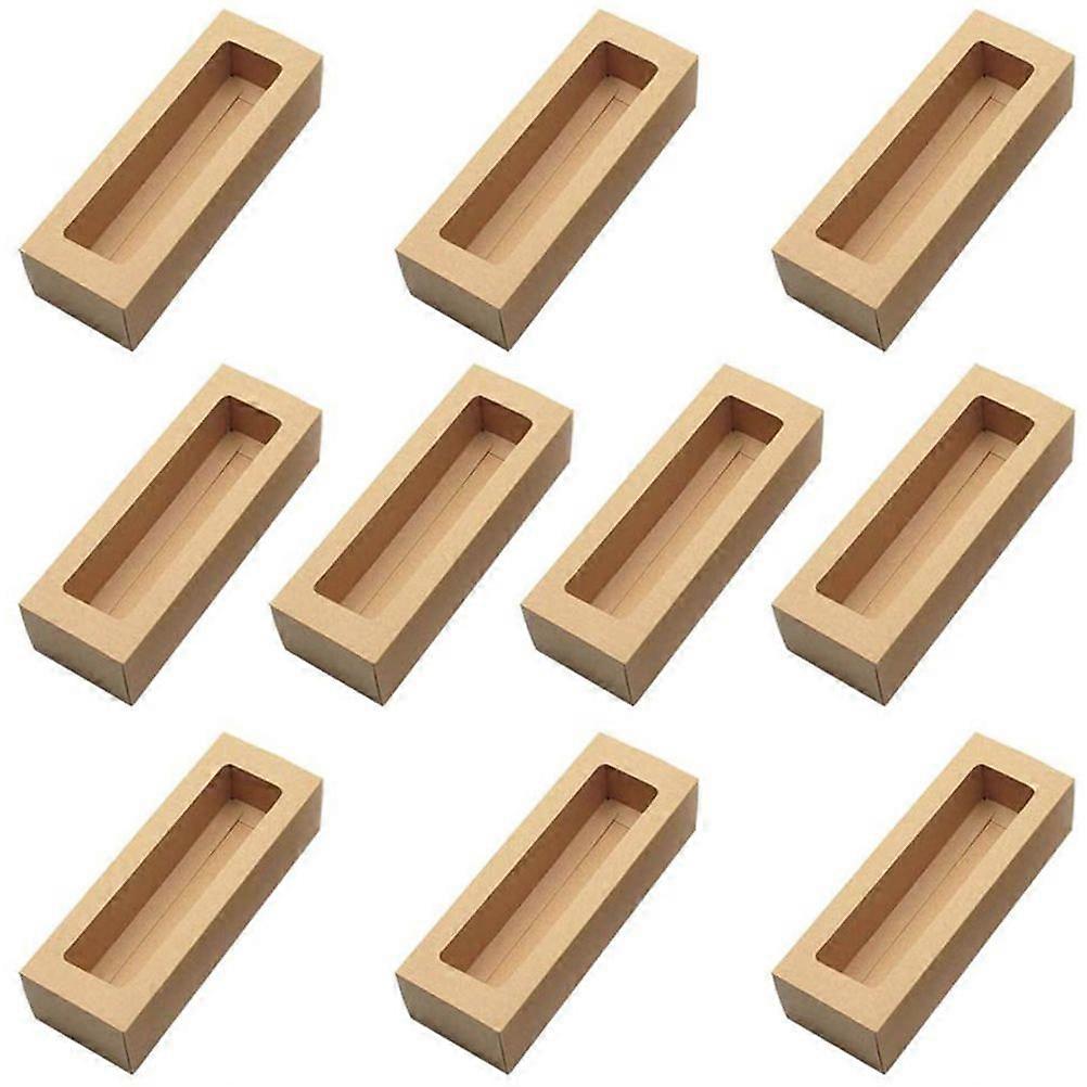 10pcs Clear Window Paper Packaging Boxes Macaron Boxes  Containers for Home Dessert Shop