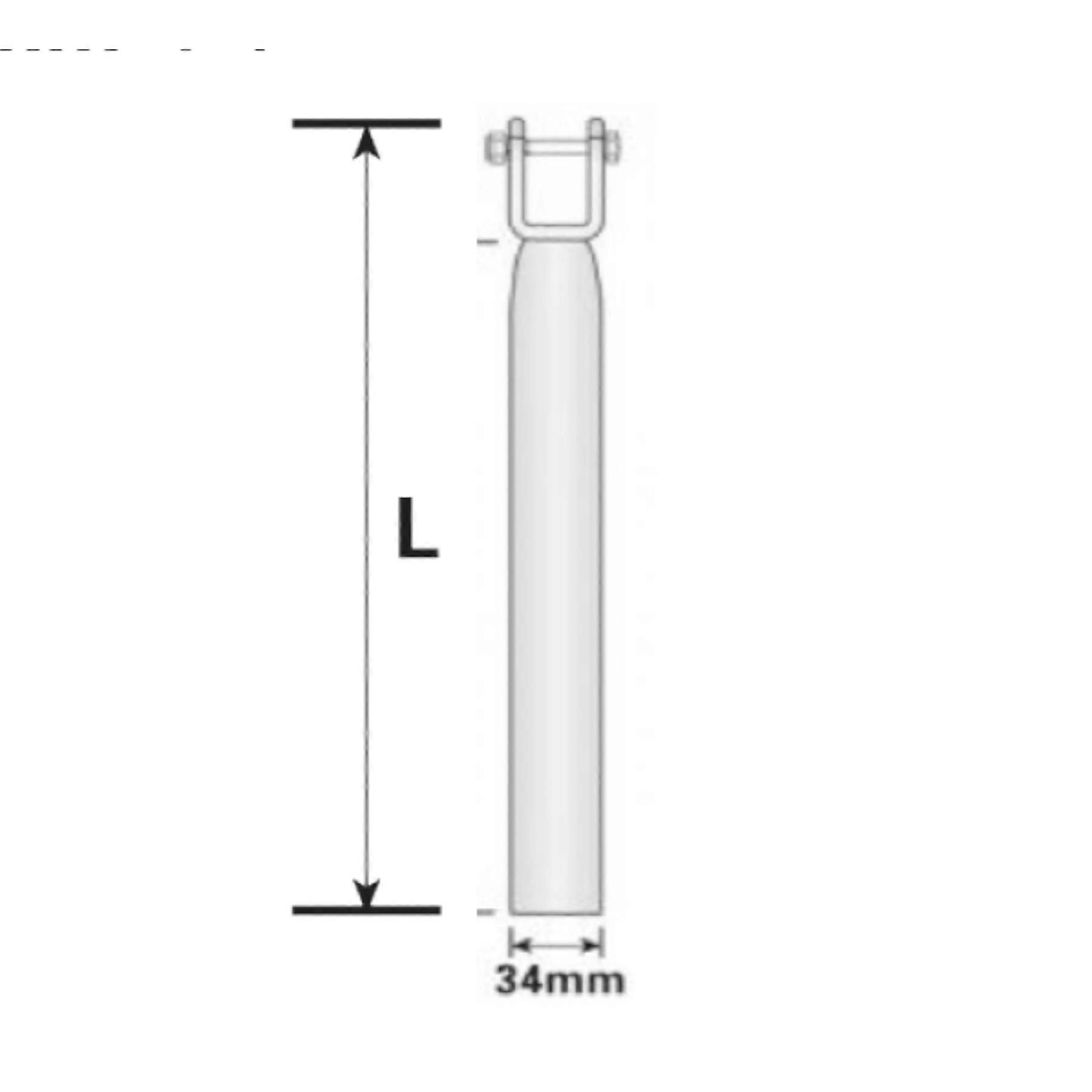 4 Pack 30cm Boat Trailer Female Stem for Boat Roller Brackets 34mm Support Post