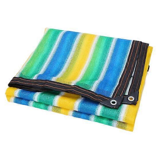 Color Block Stripe Anti-UV Protection Garden Balcony Patio Cover Sunshade Net