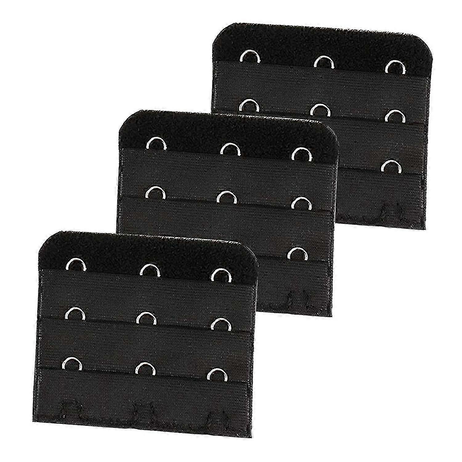 3pcs Bra Extension Buckle Black