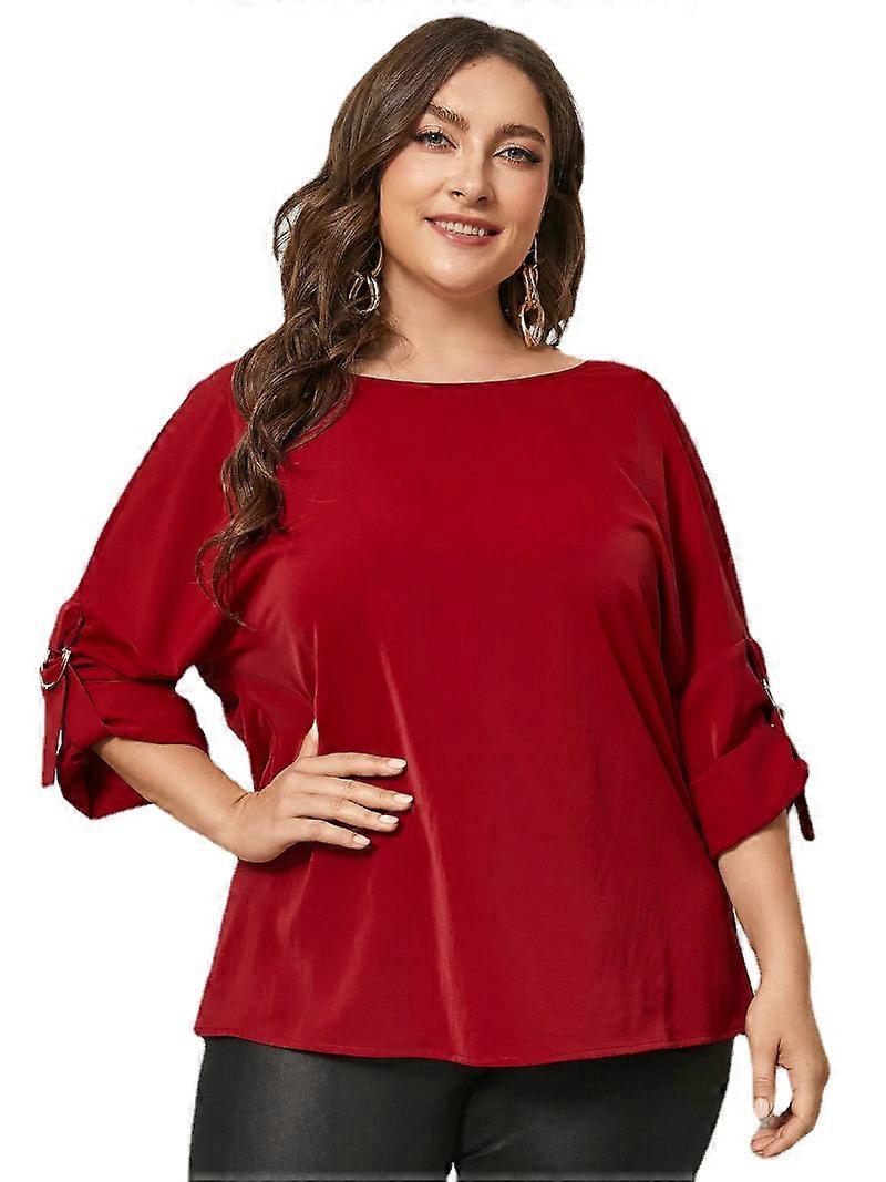Plus Size Backless Design Criss-cross Long Sleeves Blouse