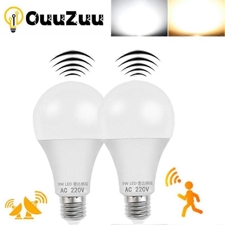 Lampada LED E27 Radar Motion Sensor Light Bulb 5W 7W 9W 12W AC 220V Infrared Detection Smart Lamp Working in Night Darkness