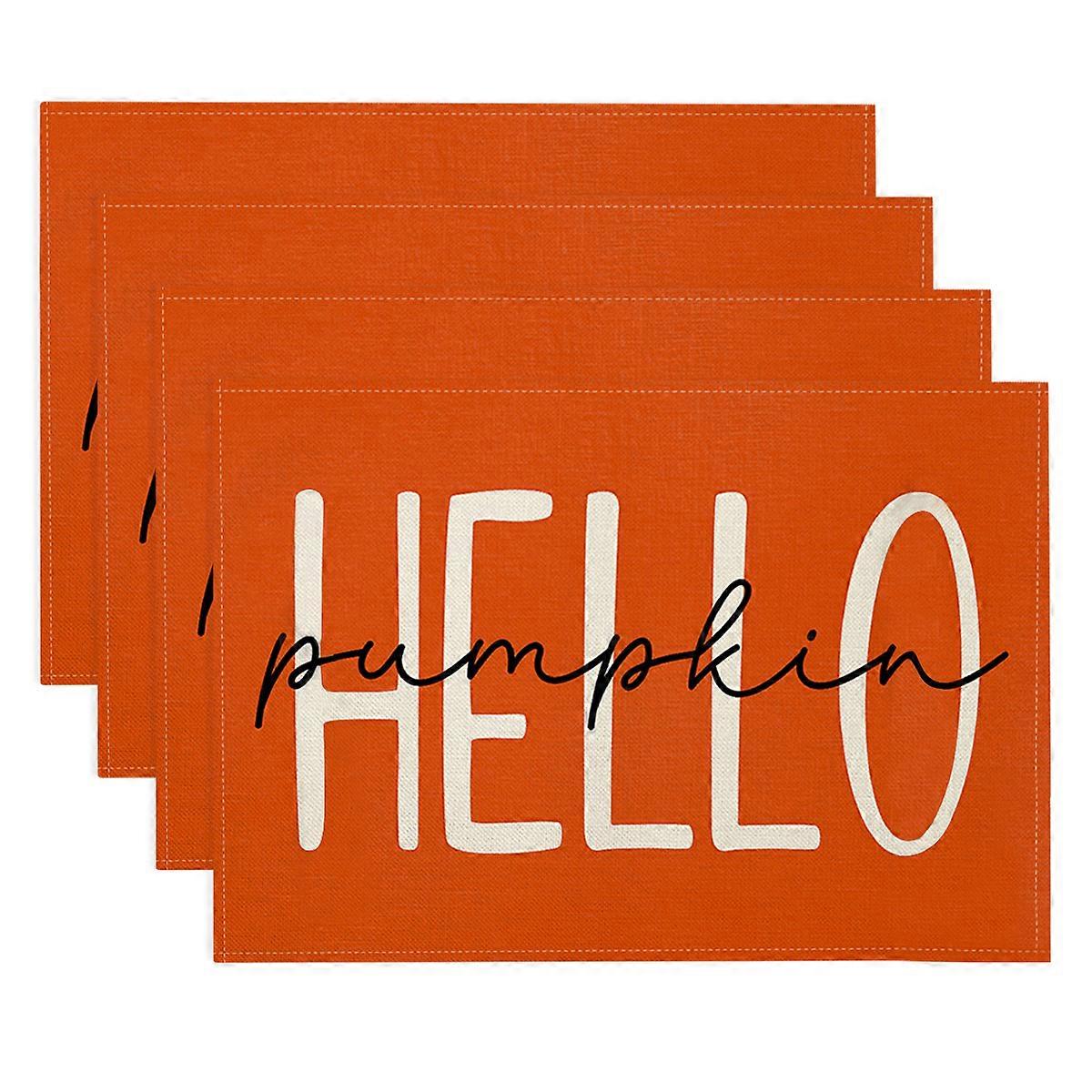 Thanksgiving Table Runners Jute, Pumpkin Eucalyptus Motifs