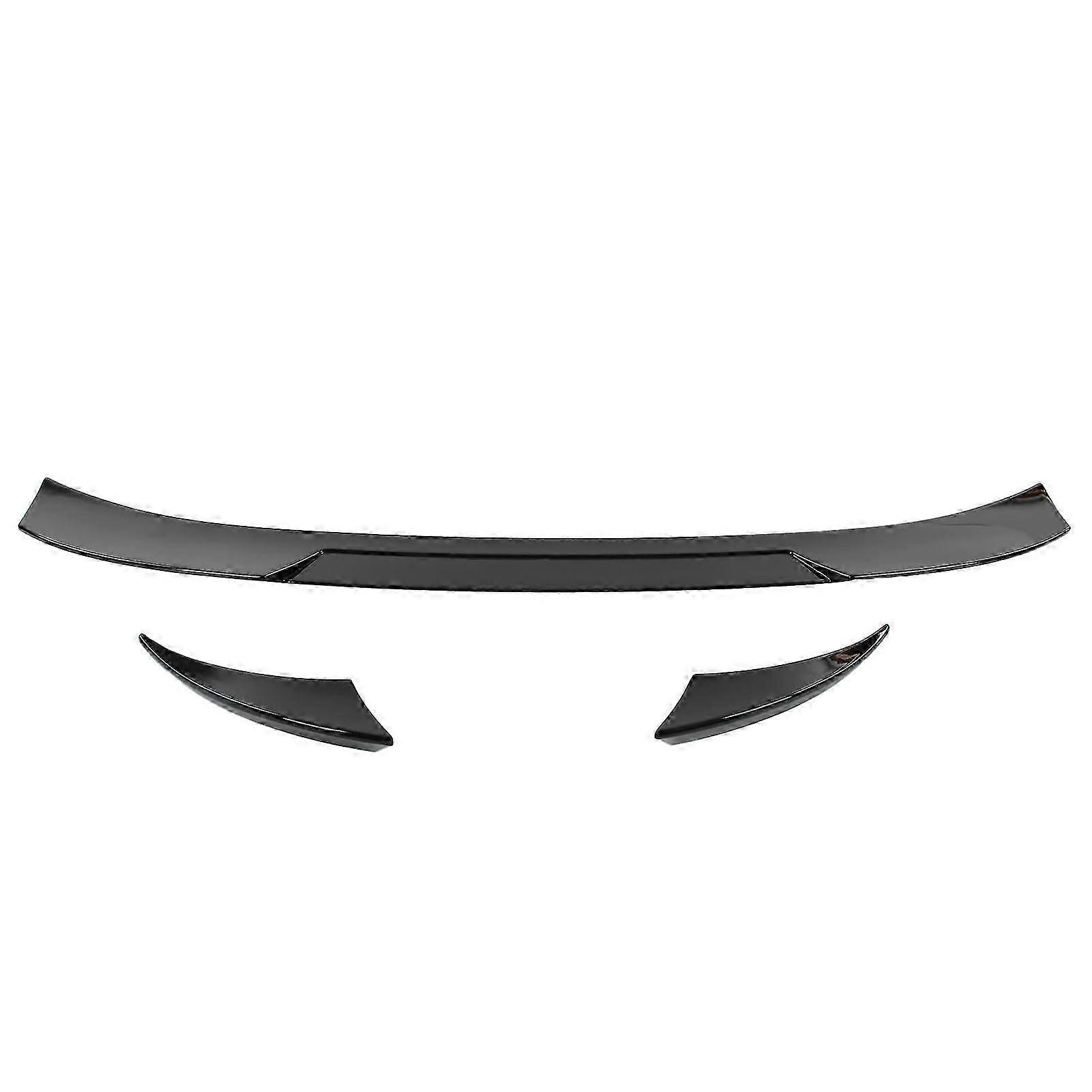 Glossy Black Shark Fin Rear Bumper Diffuser Lip Spoiler Kit With Mounting Screws Universal