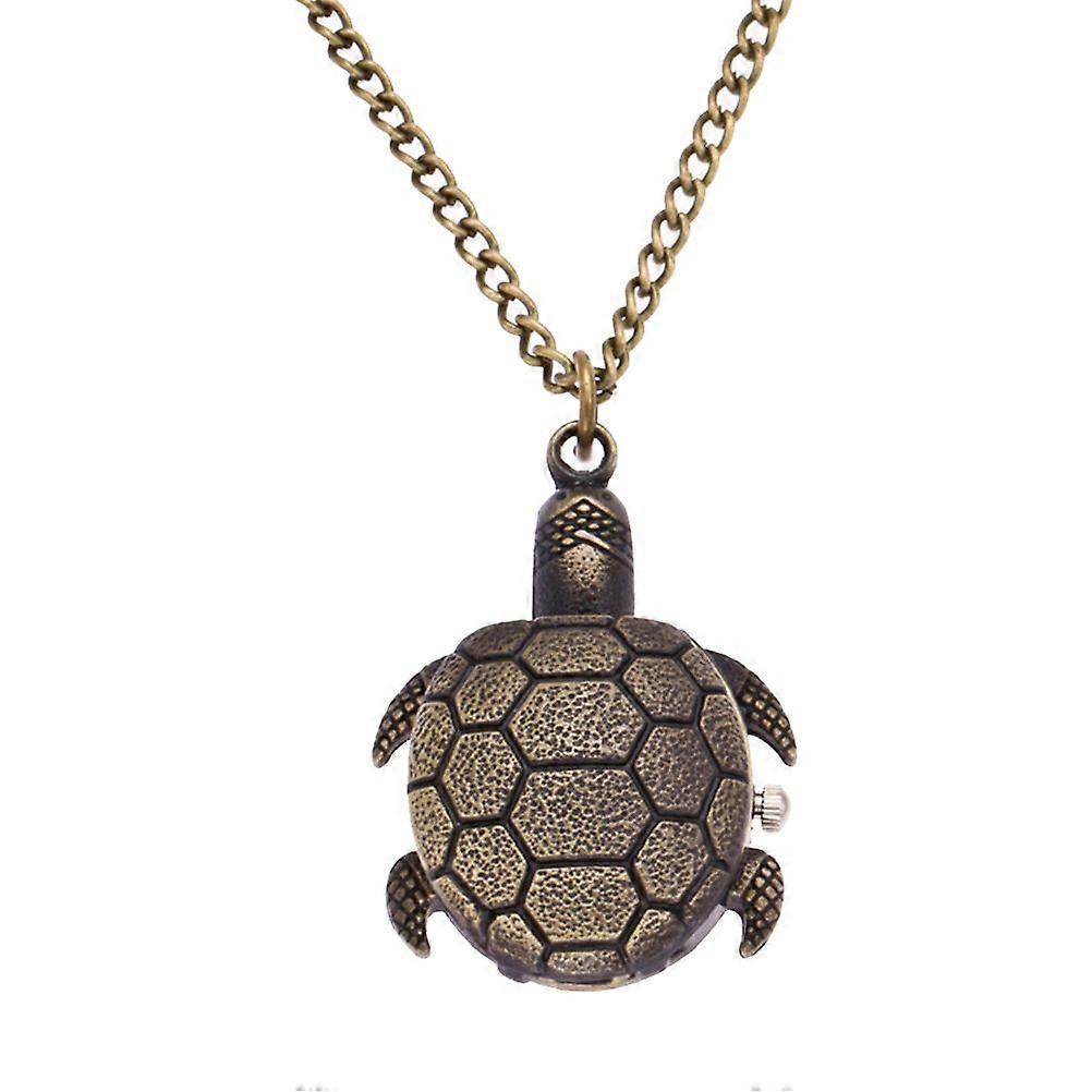 1pc Retro Pocket Watch Alloy Turtle Design Quartz Pocket Watch with Chain