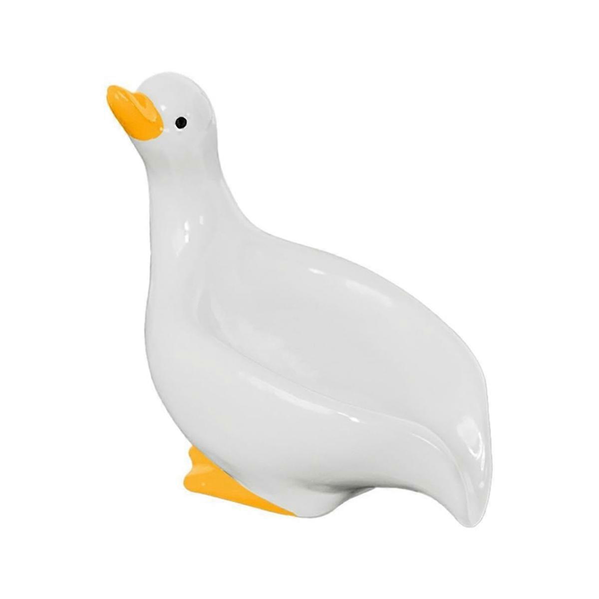 Cute Duck Shaped Soap Box, Ceramic Duck Soap Box with Drain Soap Rack, Duck Laundry Soap Box Storage Tray