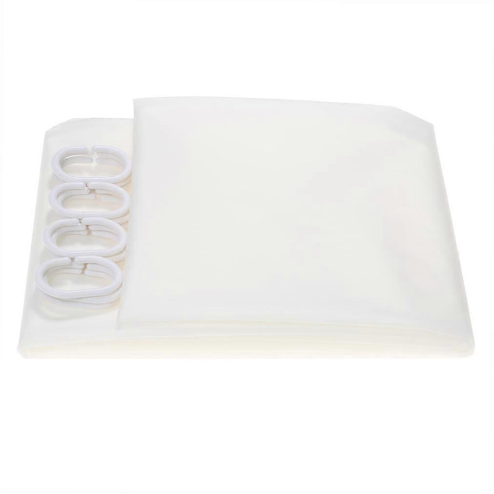 72 * 72'' White Waterproof Mildewproof Shower Curtain With 12pcs Hooks