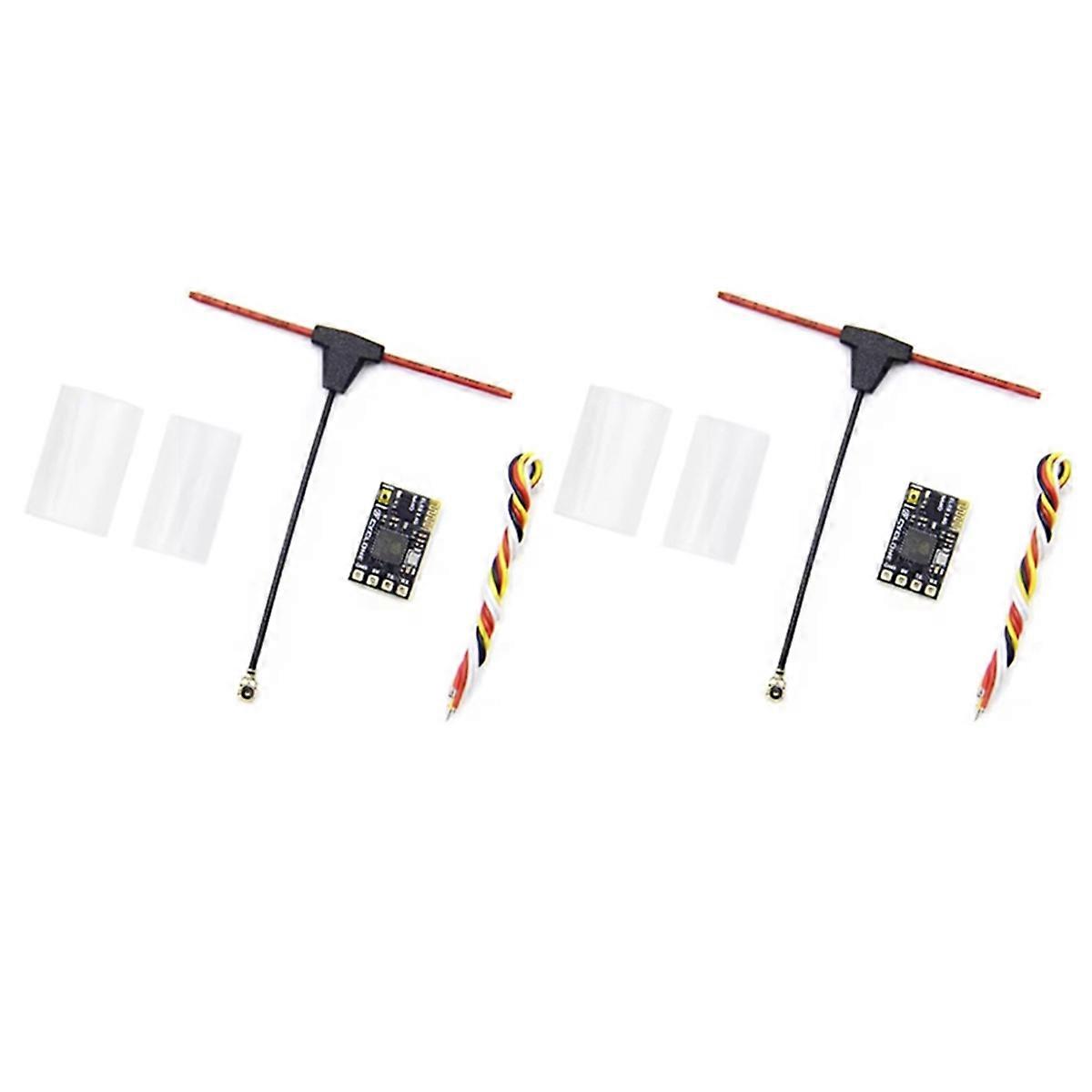 2PCS ELRS Receiver 2.4GHz NANO ExpressLRS Receiver CRSF with T-Type Antenna for RC FPV Traversing D