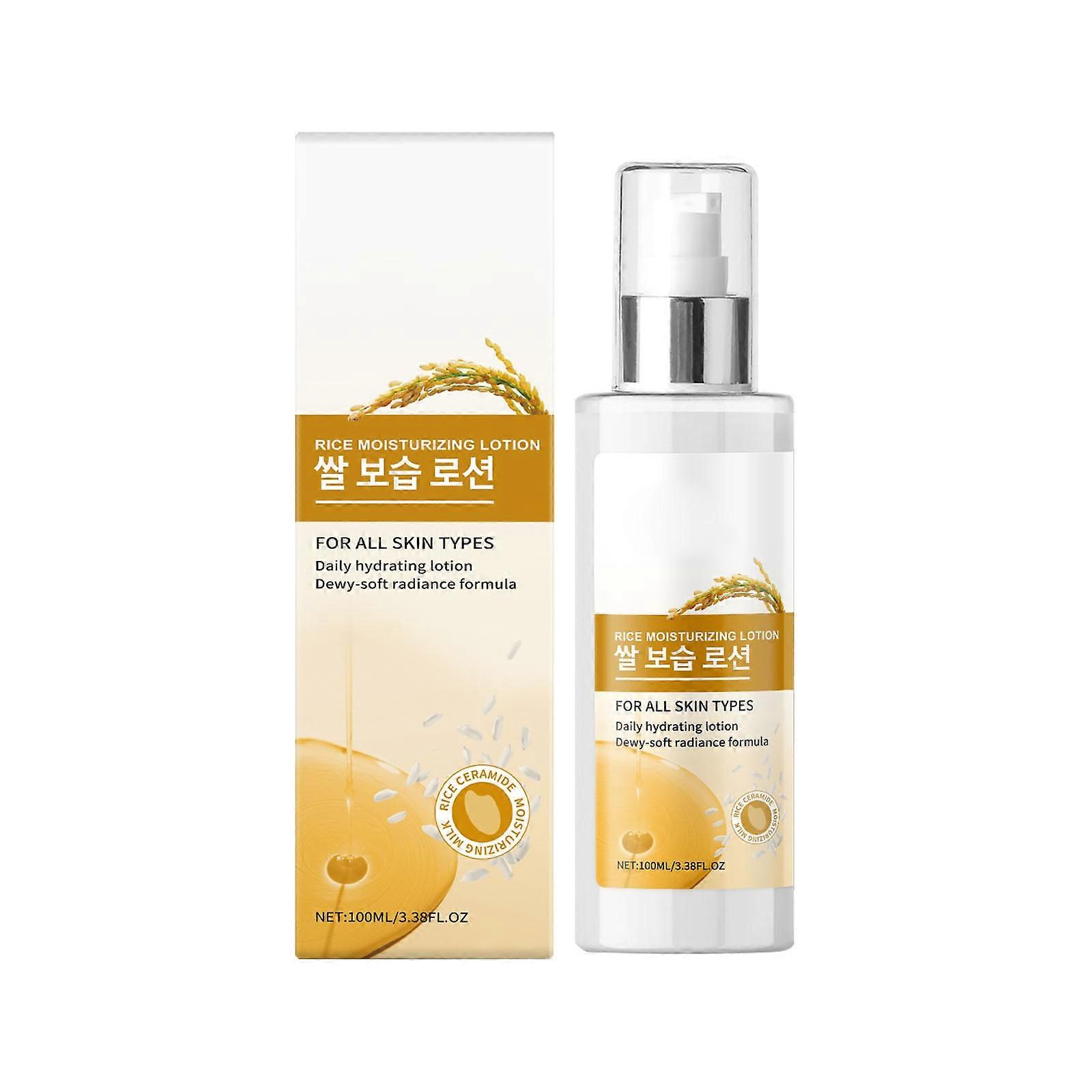 Lotion Hydratante à l’Eau de Riz Lotion Hydratante Douce Pour Tous Types de Peau 100ml Anti-Âge