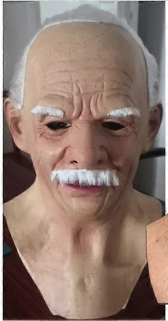 オールドマンマスク - リアルなハロウィーンラテックス人間しわフェイスマスクタイプ3