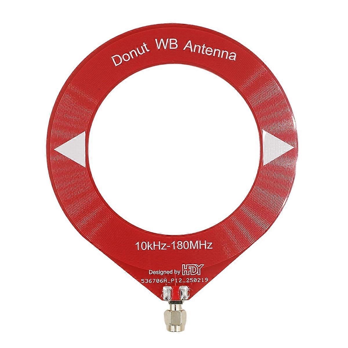 10kHz-180MHz Mini Loop Antenna All Band Coverage Ring Donut Antenna Supports Shortwave/Medium Wave SDR for Radio Red