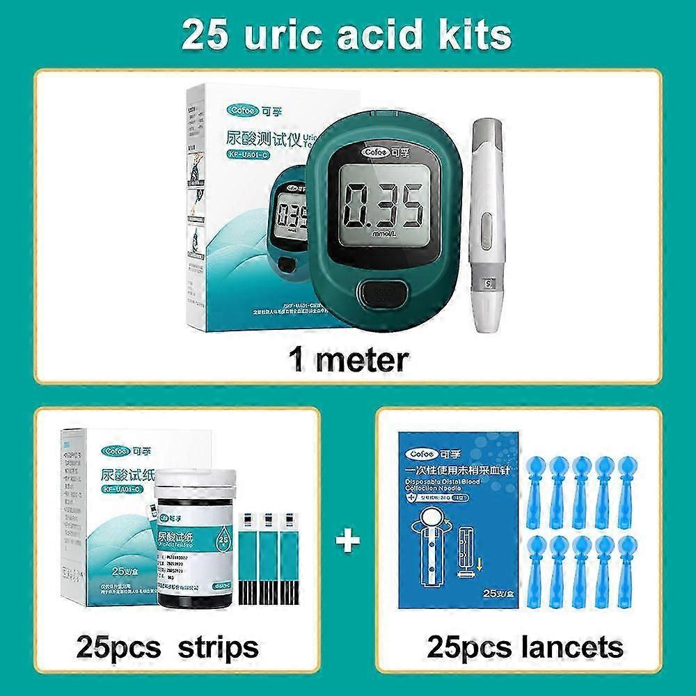 Cofoe Uric Acid Monitor with Test Strips And Lancets Needles For Home Uric Acid Measurement Of Gout Tester Device