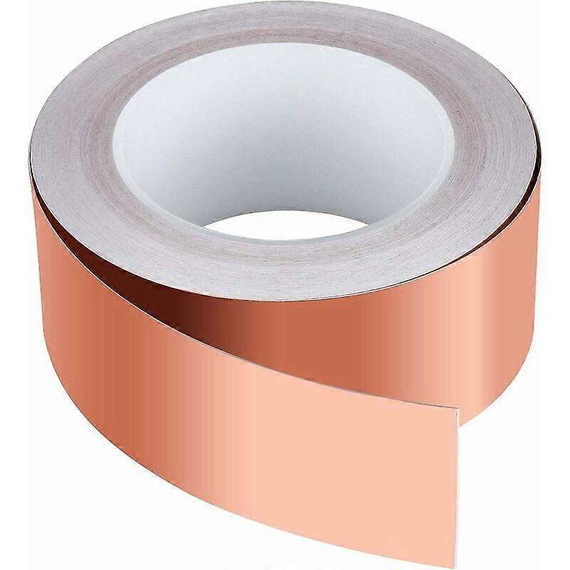 Versatile Copper Foil Tape For Stained Glass, 50Mm Width With Conductive Acrylic Adhesive, Oxidation Resistant For Long-Term Use In EMI Shielding And