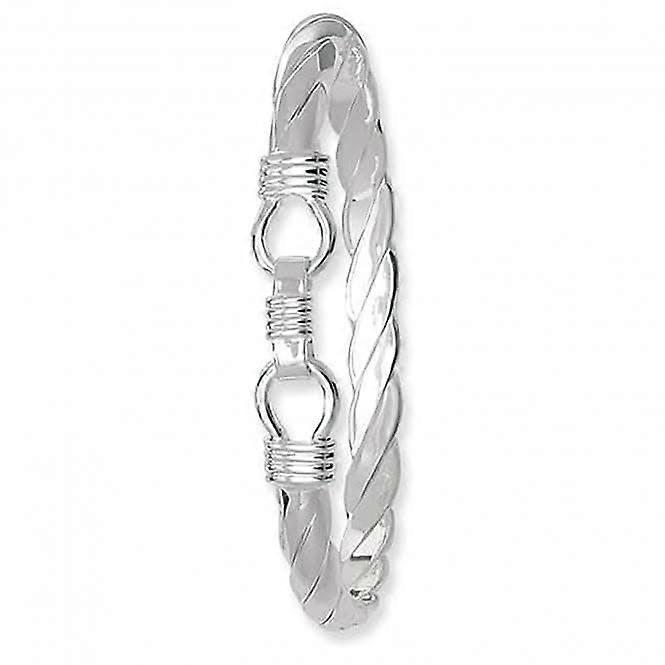 Acotis Silver Bangle Oval Loop Catch Twisted G4096