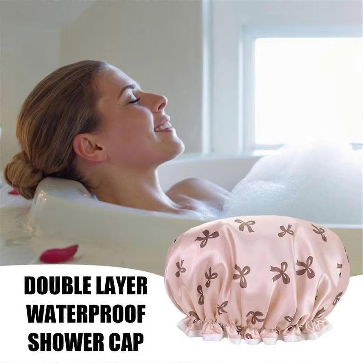 Double-Layer Water-Proof Shower Cap Antifouling