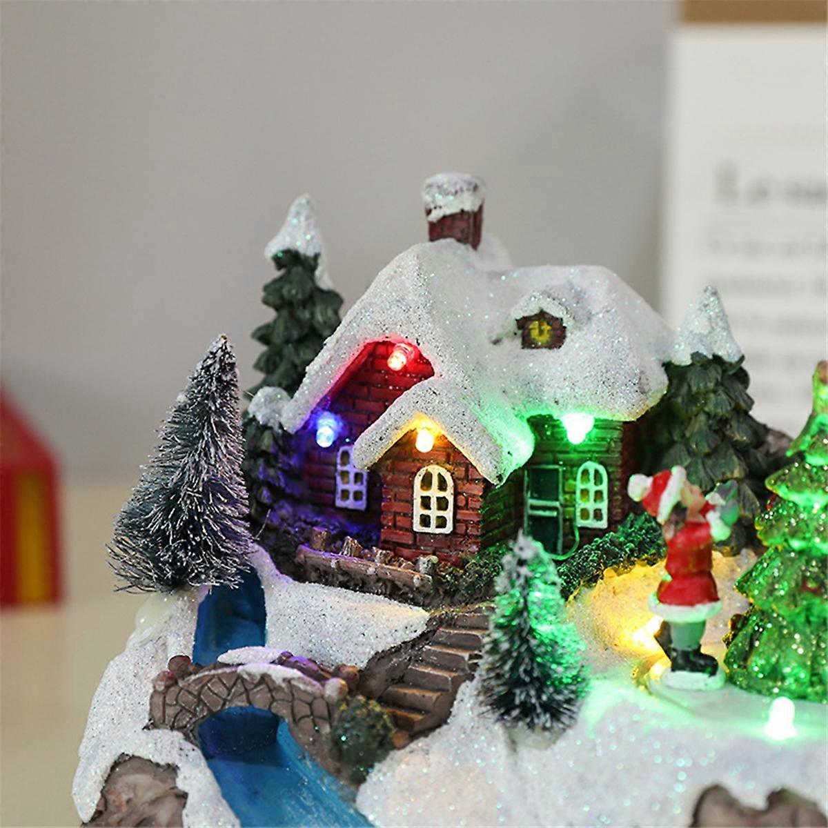 Christmas Rotating Music Statue Christmas Home Decoration A