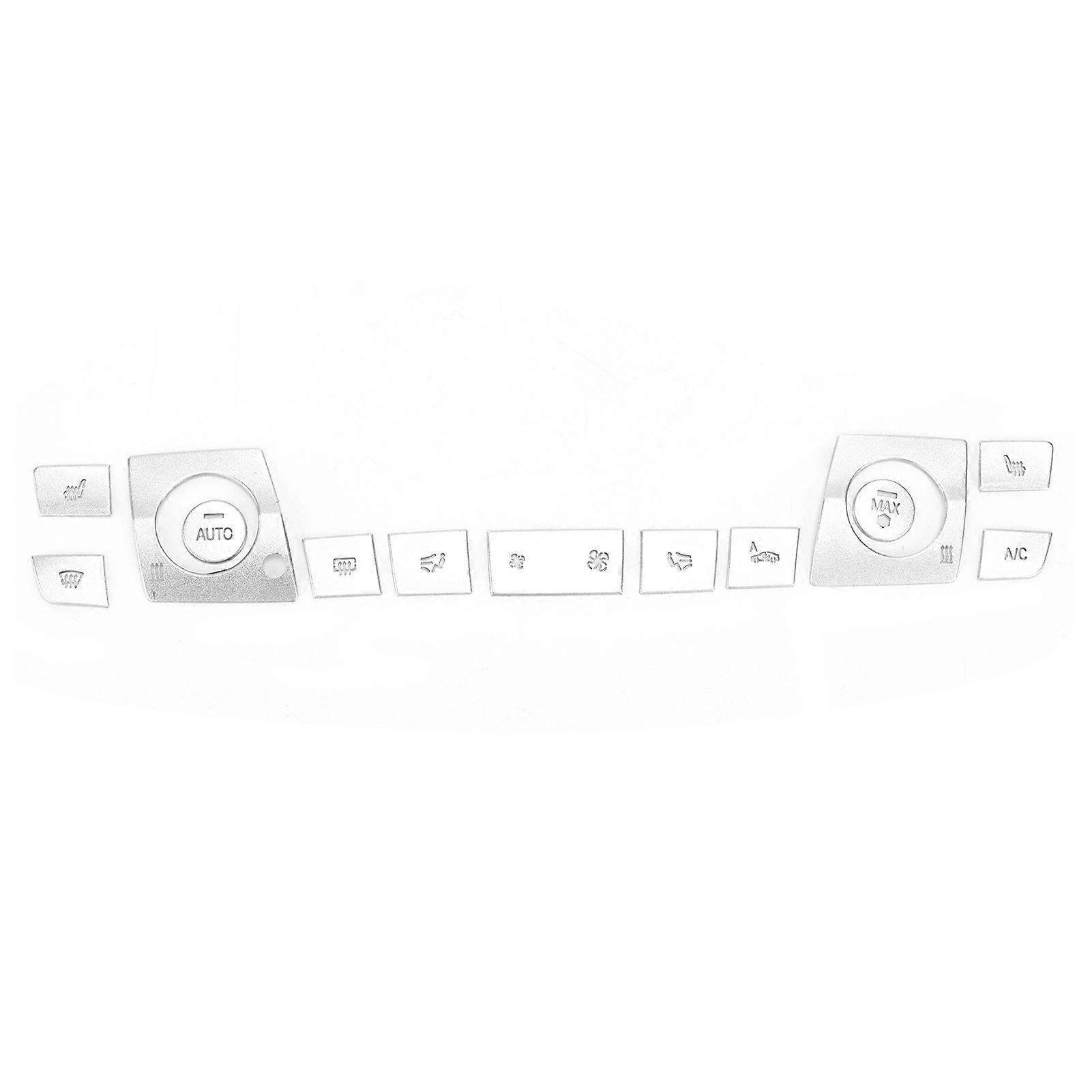 13PCS/Set Air Conditioning Button Switch Stickers Silver Replacement for 3 Series F30 2013‑2018
