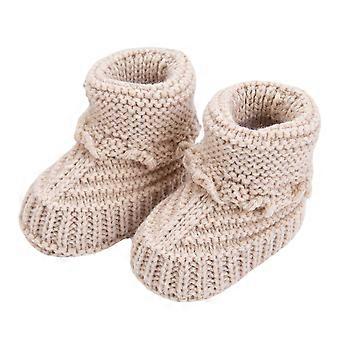 Handmade Baby Booties Warm Knit First Walkers Shoes Elegant Knit Baby Booties Easy Carry Shoes for Toddlers & Infants  White