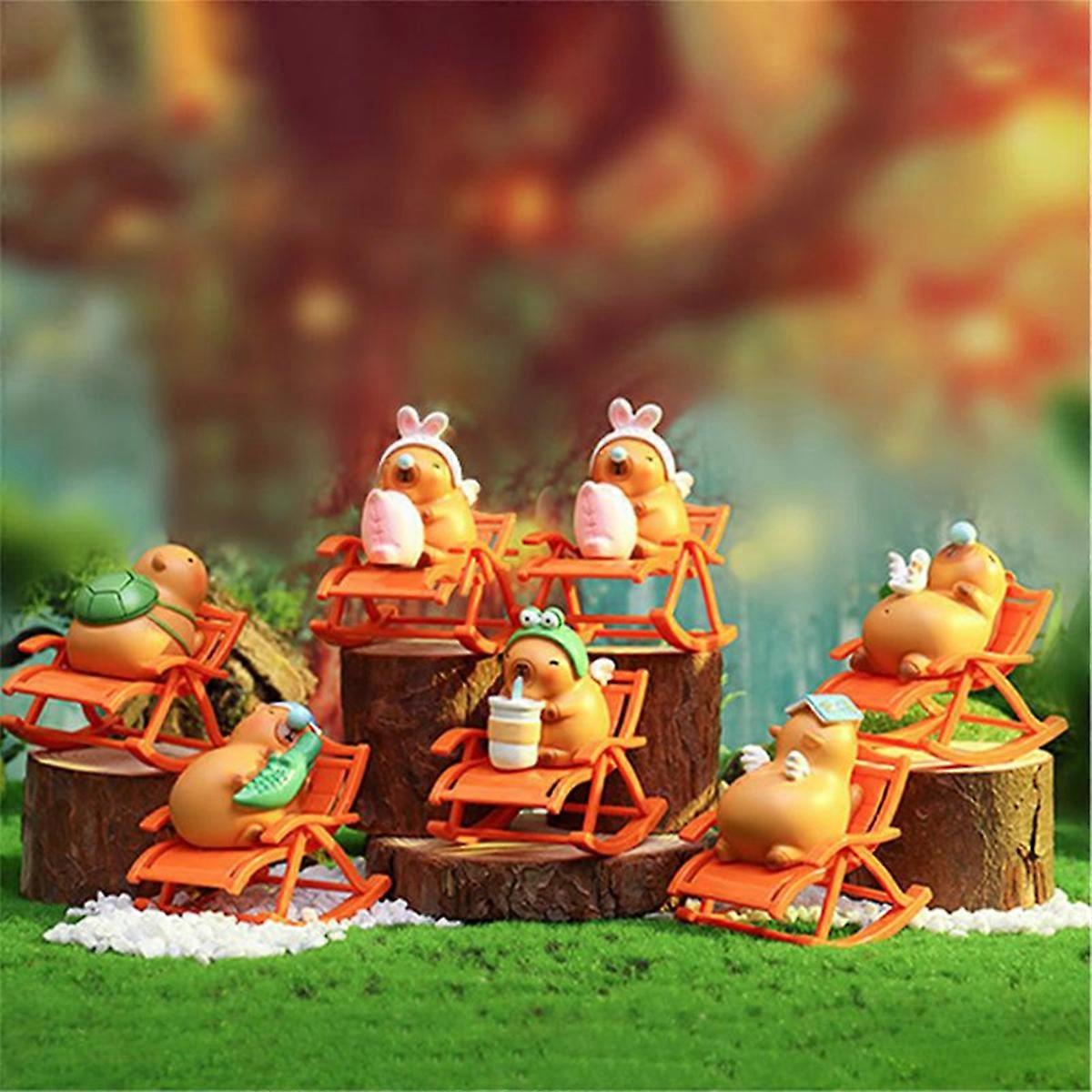 Capybara Desktop Decoration Capybara Figure Rocking Chair Decor Simulation Capybara Rocking Chair Mo