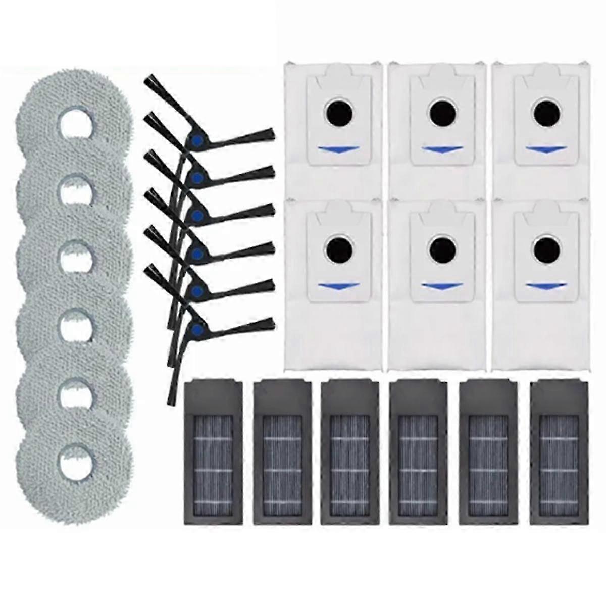24PCS Replacement Parts for X2 / X2 Pro / DEX86 Robot Vacuum Cleaner Side Brush Filter Dust Bag Mop