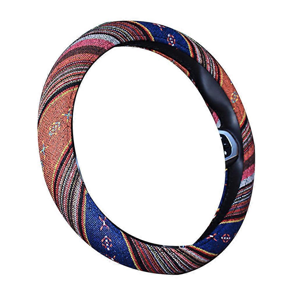 Steering Wheel Cover Folk Boho Style Interior Accessories No Installation Tools Needed Multi-Color Protectors