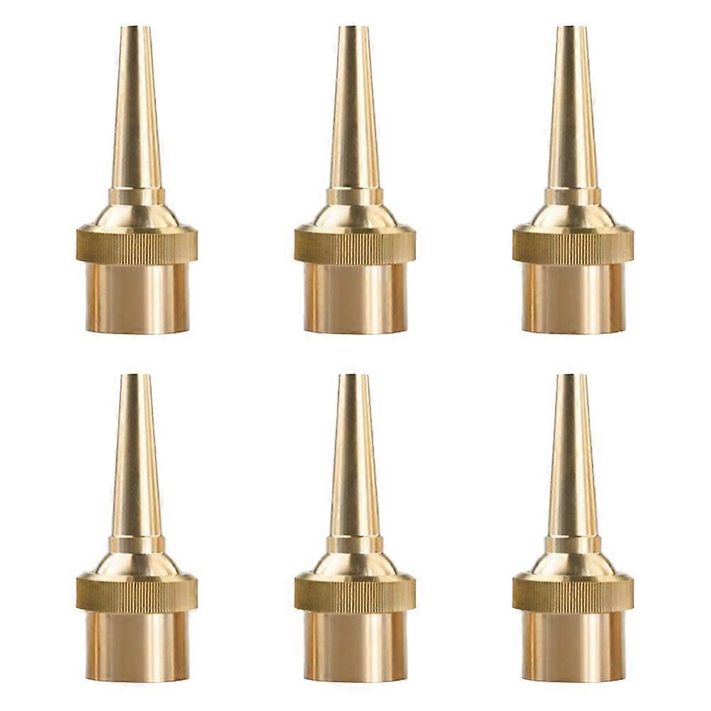 6 Pieces Brass Adjustable Jet Water Spray Fountain Nozzle Set for Garden Pond 1/2 Inch DN15 Compatible Size