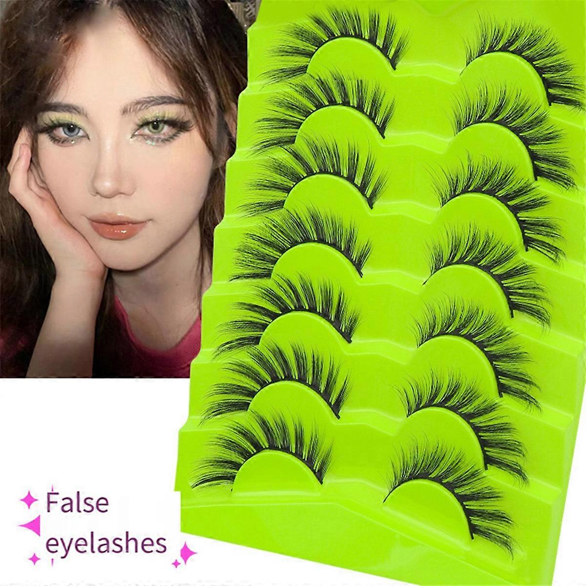 001 7 Pairs Eyelashes Makeup Dramatic 3D Reusable Lashe