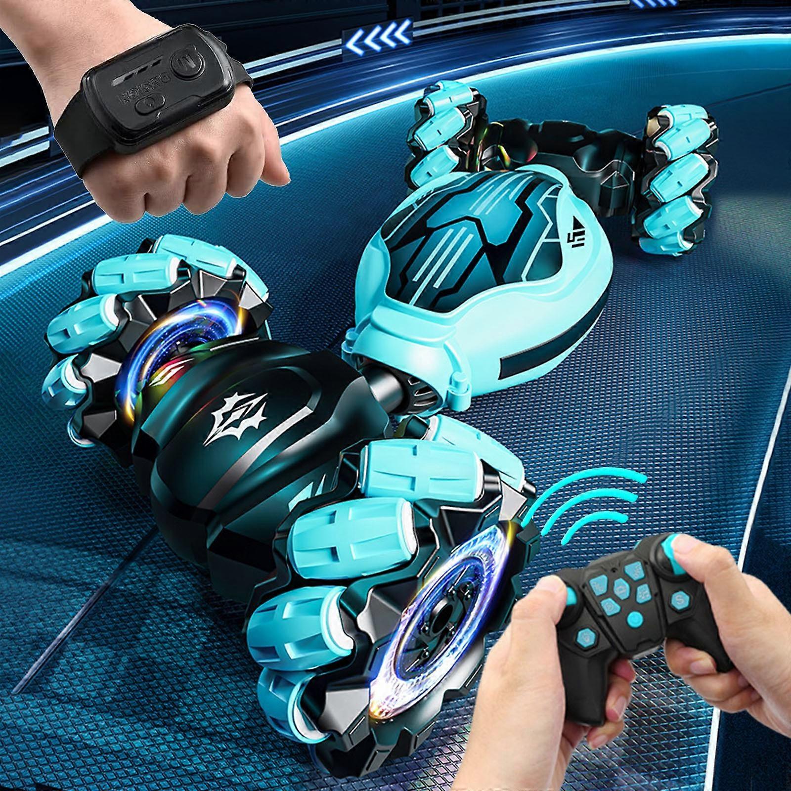 Stunt Car Toys For Year Old Kids WD Remote Control Car With Watch Controller Gesture Sensor Rotating Car With LightsMusic Anti-drop