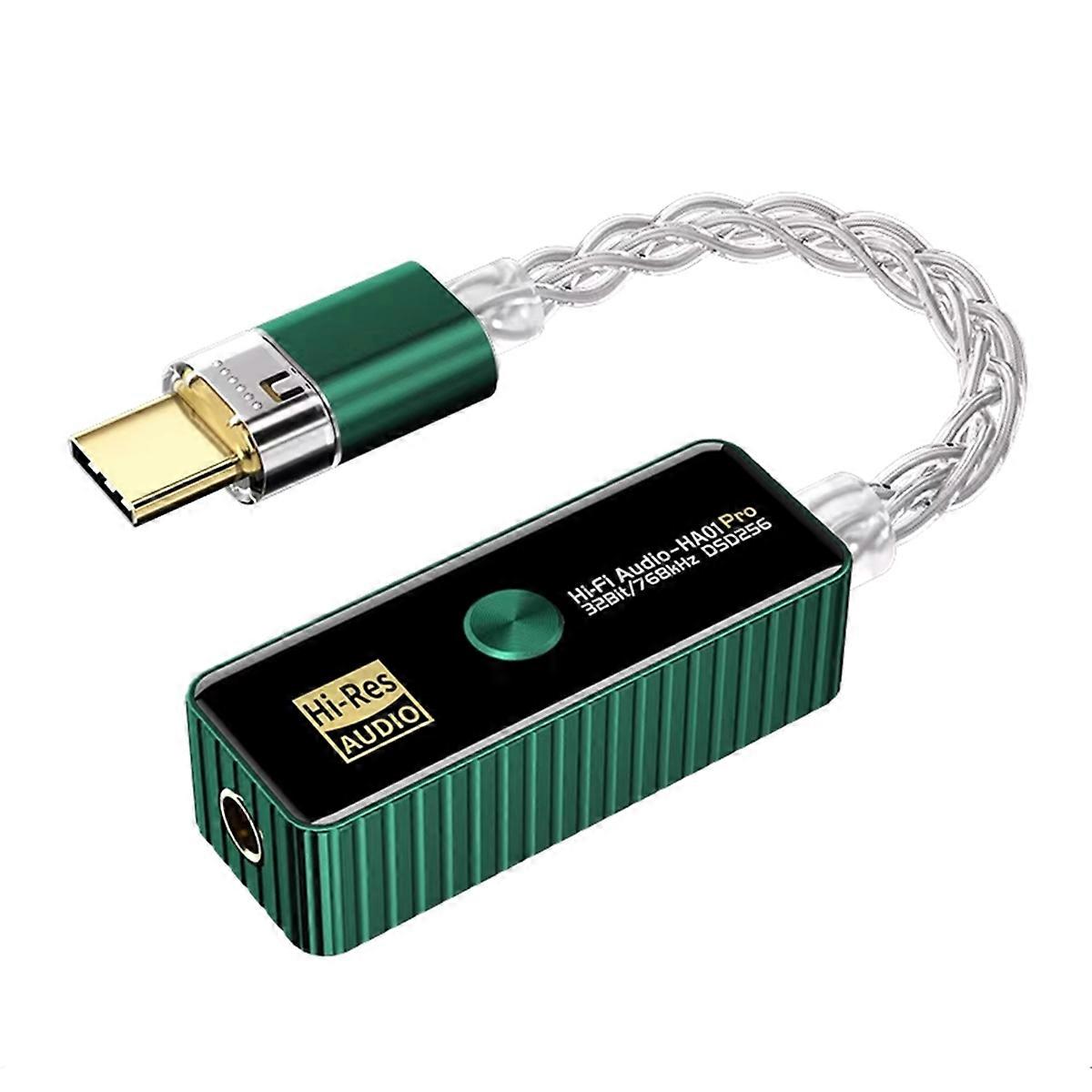 Audioadapter, tragbar, Dual-Chip CS43198+CT7601, USB, HiFi, Grün