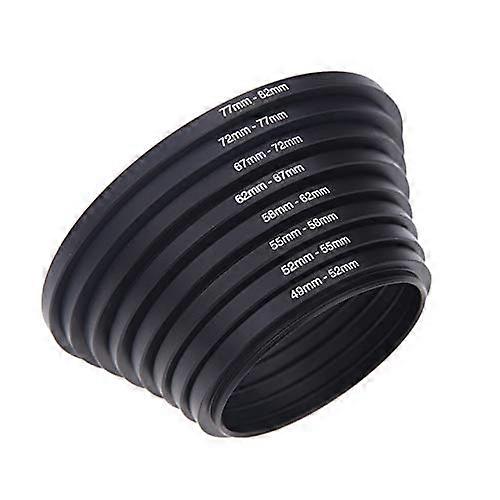 8 Pcs Filter Step Up Rings Adapter for DSLR Camera Accessories 49-52-55-58-62-67-72-77-82mm