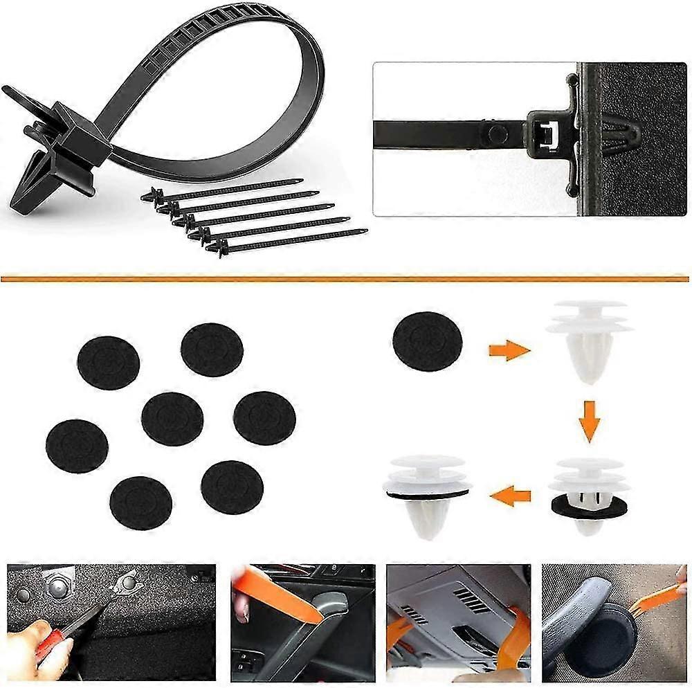 Plastic Rivet Clips, Bst4u 446pcs Universal Auto Black Nylon Plastic Clips Rivet