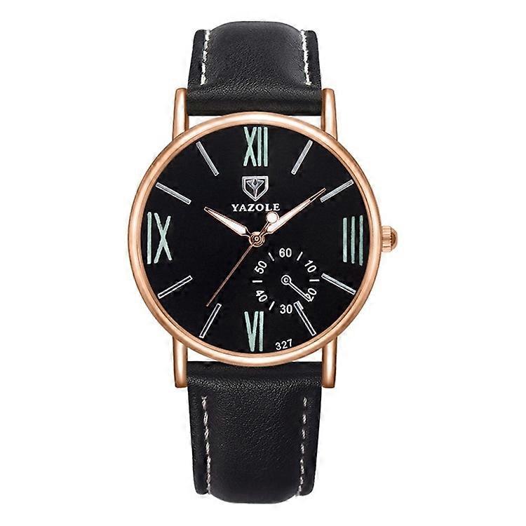 YAZOLE 327 Leather Strap Luminous Watch