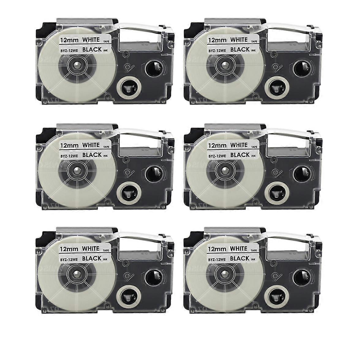 6 Pack 12mm Label Ribbon for -120 -E300 -60 Printer