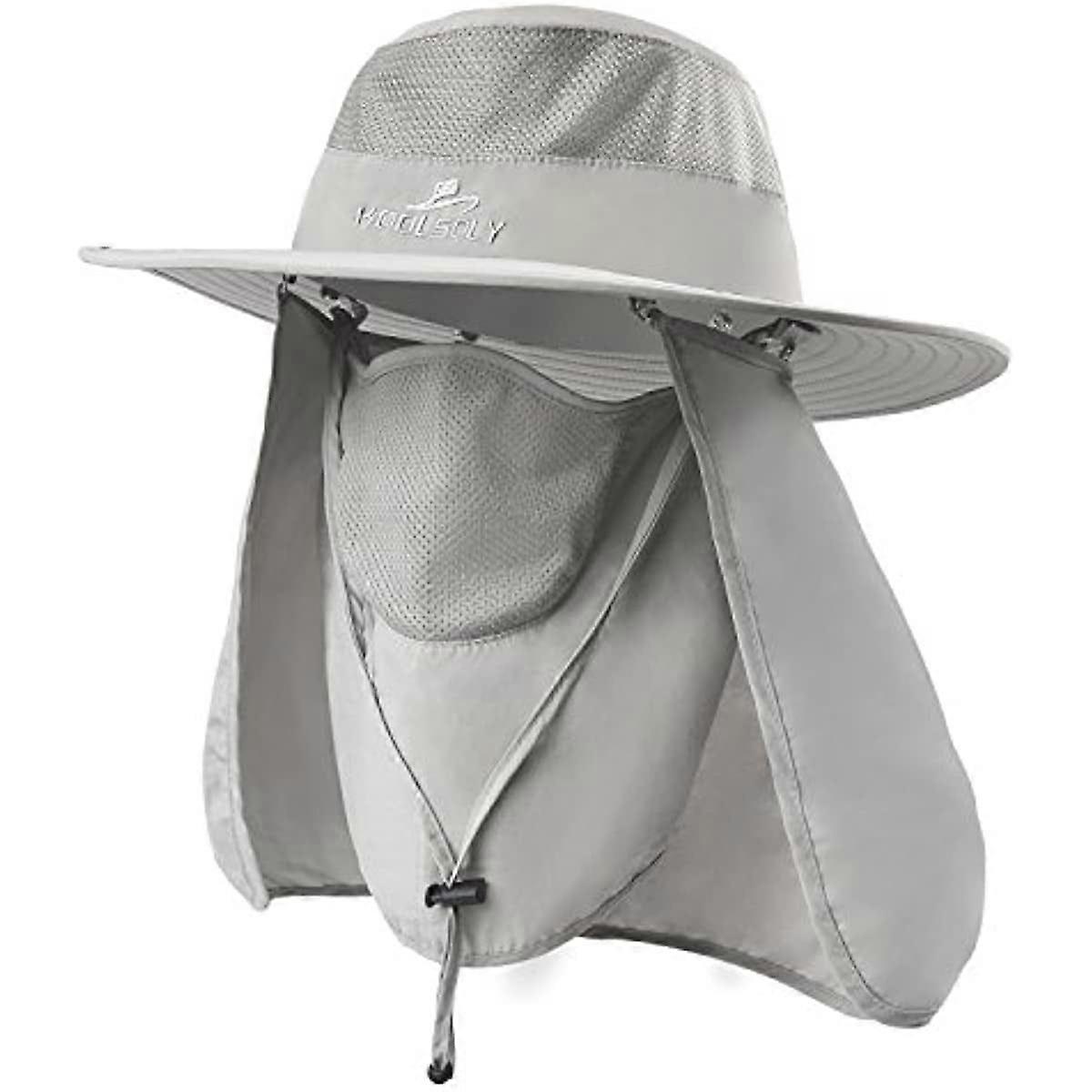 Fishermans Hat, Quick-Dry Outdoor Sun Hat with Face Mask