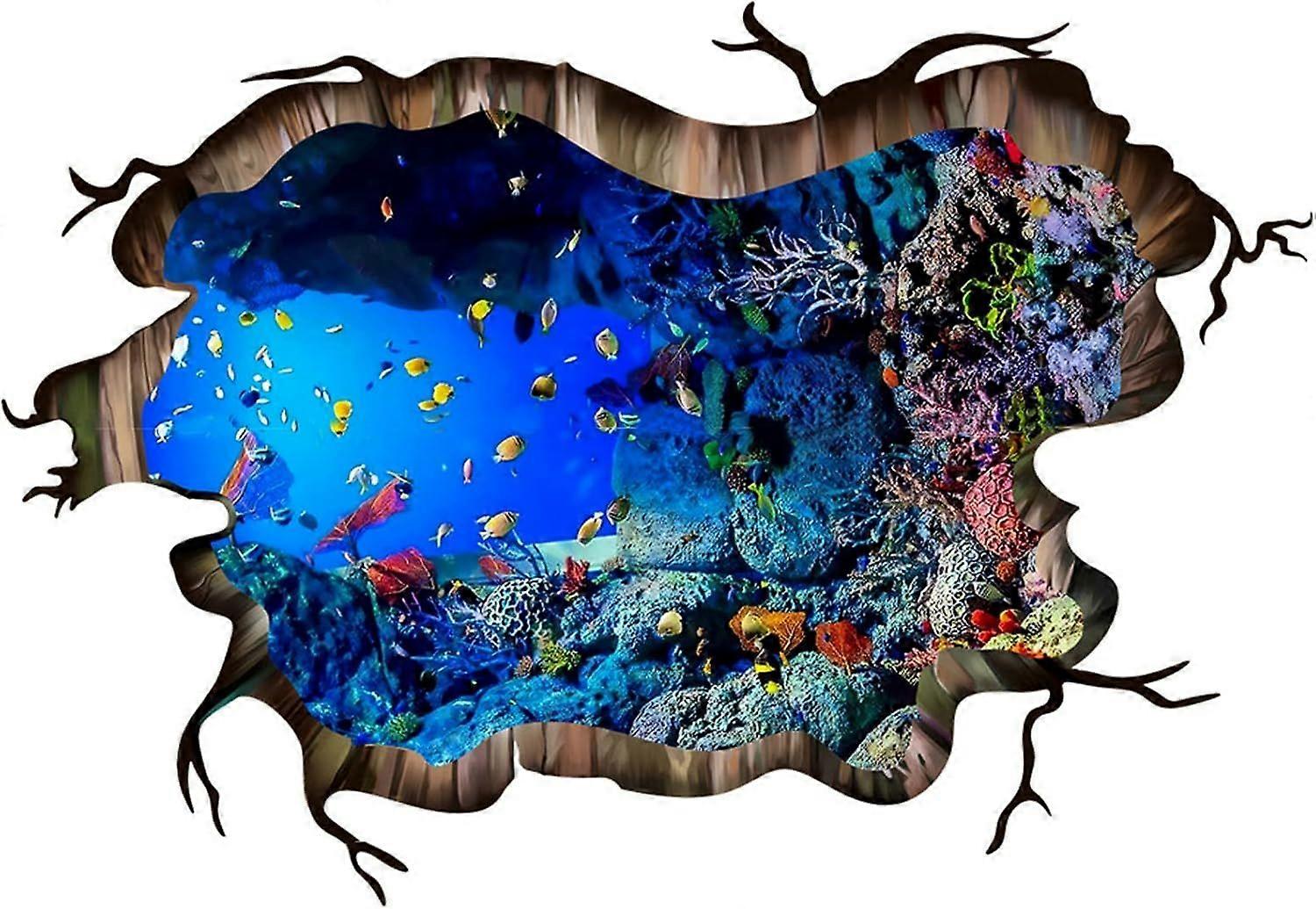 3D Underwater World Wall Sticker Vivid Ocean