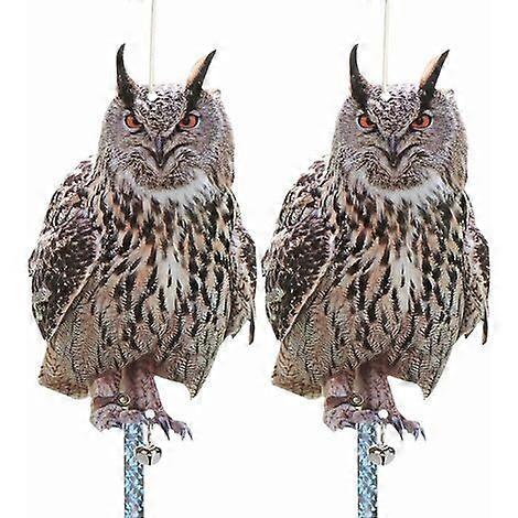 Bird Scarer with Pigeon Repellent Strip Bird Repellent Scarecrow Bird Scarer Keep Pigeons Cats Crows Away from Balconies Patios Windows Set of 2 Owls