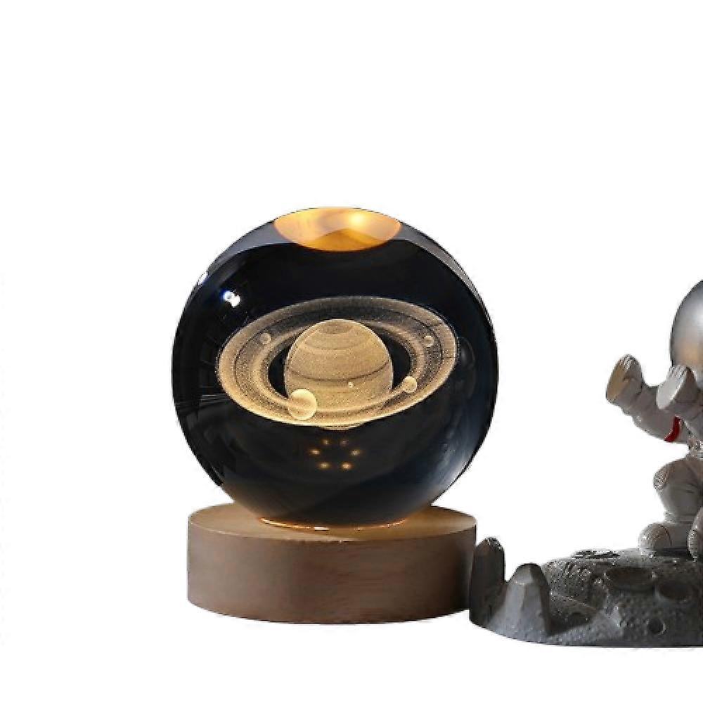 3D Engraved Crystal Ball, Simple and Elegant Universe Ball, Perfect for Home Decor (6cm)