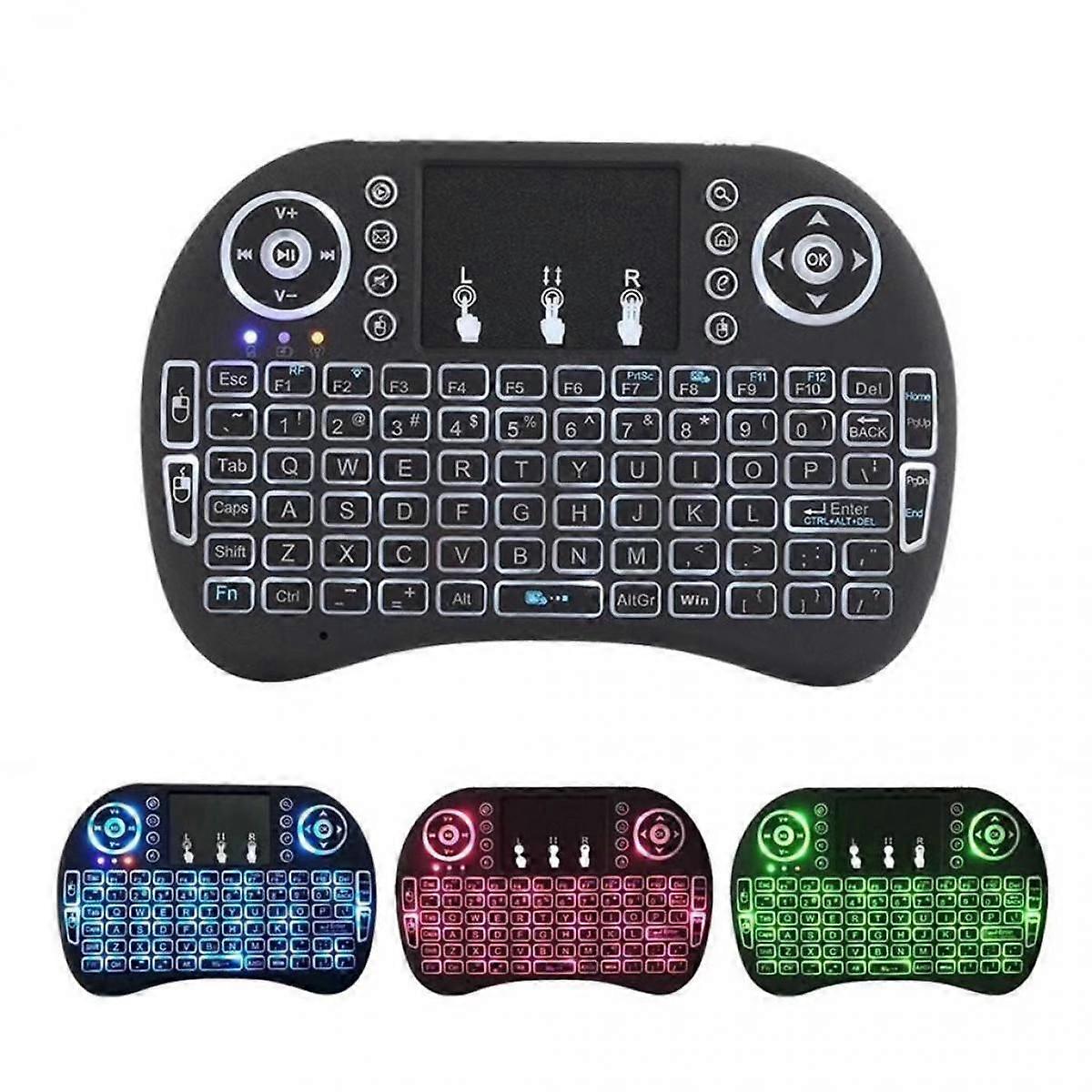 Wireless Mini Keyboard Remote Control Touchpad Mouse Combo Controller with RGB Backlit for Smart TV Android TV Box PC IPTTV 2.4GHz