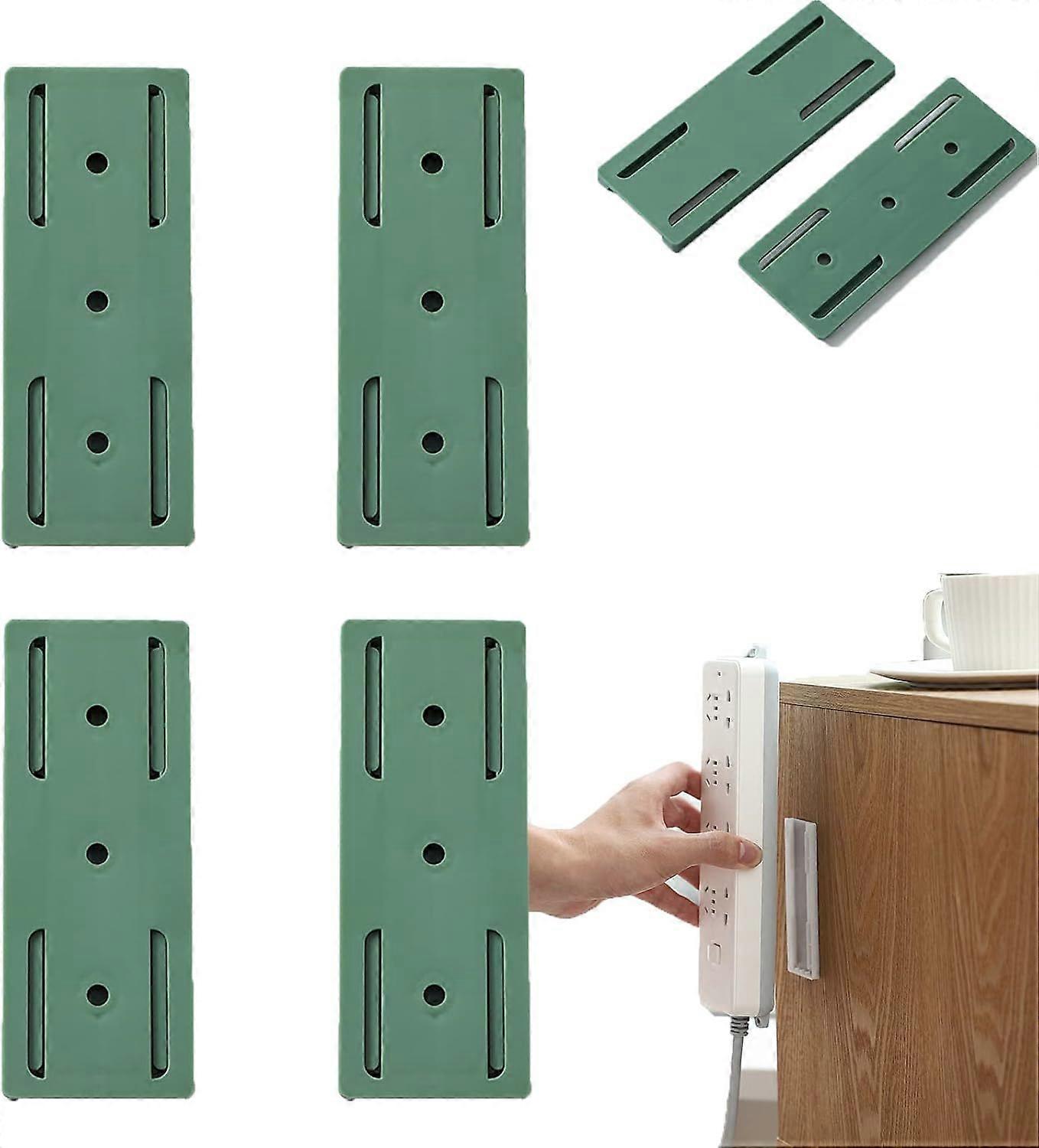 4pcs Self-adhesive Desktop Socket Fixer, Adhesive Punch-Free Socket Holder,Self Adhesive Extension Socket Holder,wall Mount Self Adhesive Power Strip 