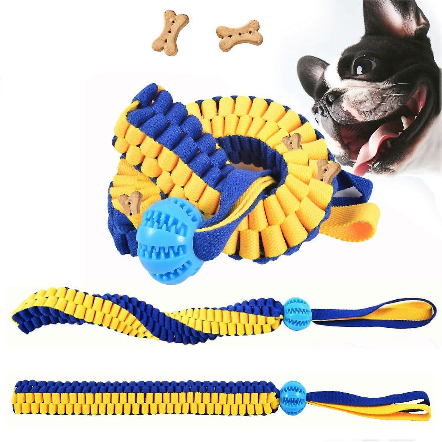 2 Pack Dog Rope Toys for Tug of War, Interactive Snuffle Ball, Teeth Cleaning Puzzle Toy, Durable and Engaging
