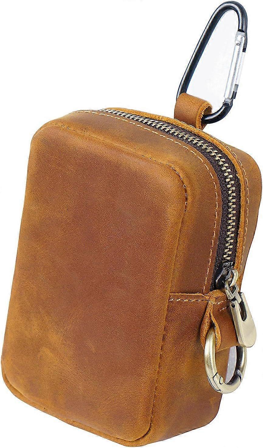 1 brown rectangular key and card wallet, fanny pack