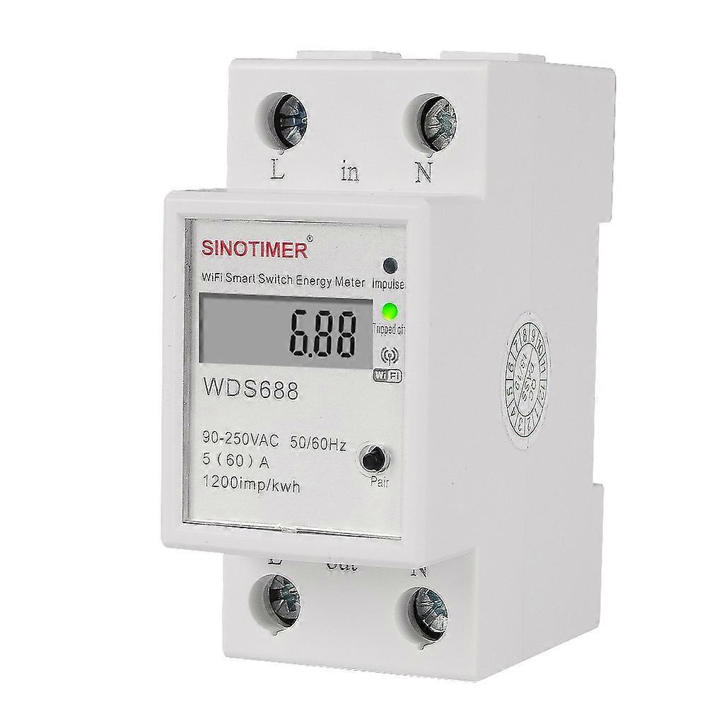 SINOTIMER WDS688 Smart WiFi Single-Phase Power Meter Mobile APP Home Rail Meter 5-60A 230V