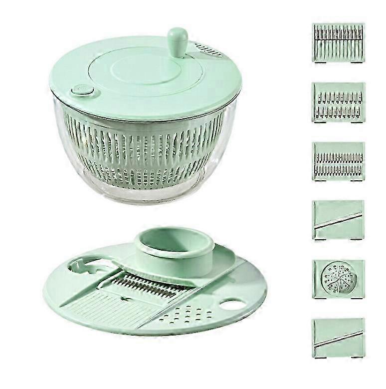 5 Dryer In 1 Vegetable Spin Chopper, Salad Spinner with Slicer, Lettuce Spinner