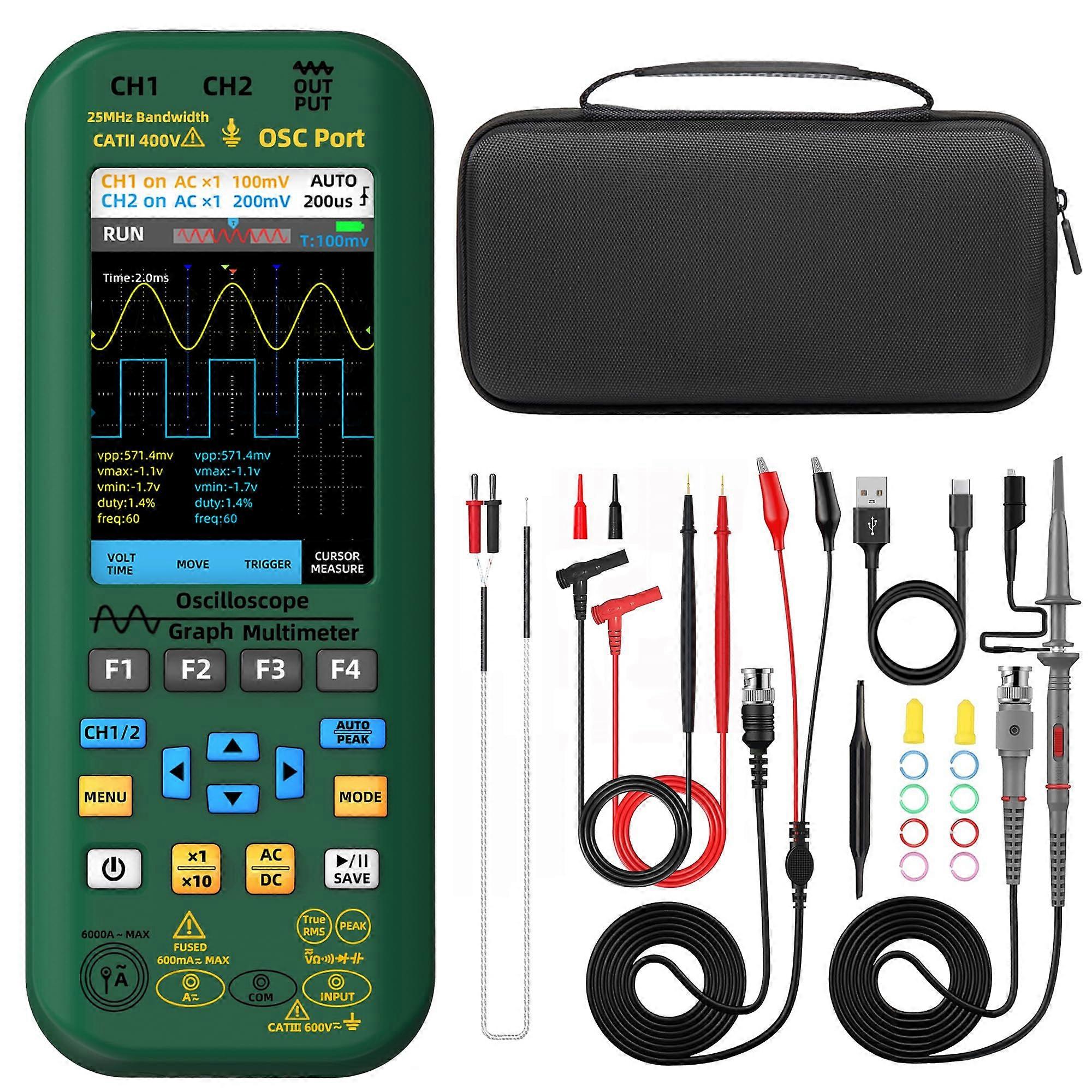 BSIDE Dual Channel Oscilloscope Multimeter 50MHz Bandwidth Handheld 3.98'' TFT