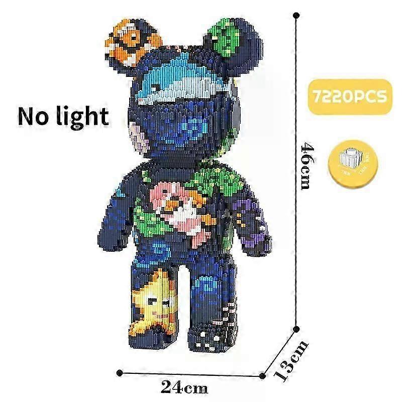 عملاق السائل العنف الدب الكرتون الحب العنيف الدب Bearbrick اللون نموذج بناء كتلة مايكرو الماس الطوب الاطفال لعبة هدية مجموعة