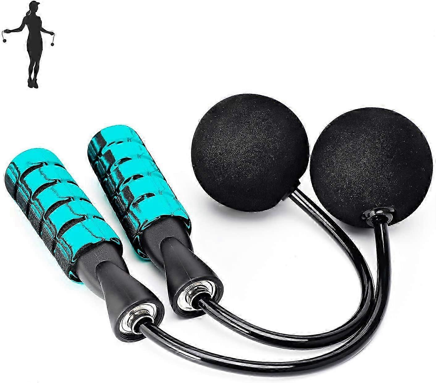Jump rope, weighted rope skipping fitness, rope skipping exercise blue