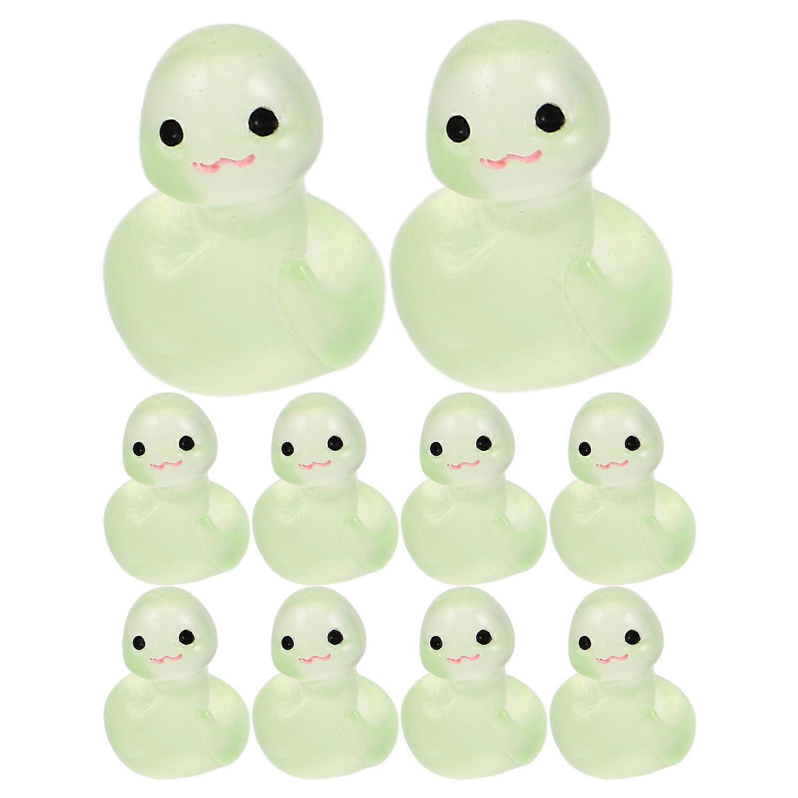 10pcs Mini Resin Snake Figurines 2025 Year of The Snake Chinese Zodiac Animal Statues Glow in the Dark Snake Ornament for Desktop Car Dashboard