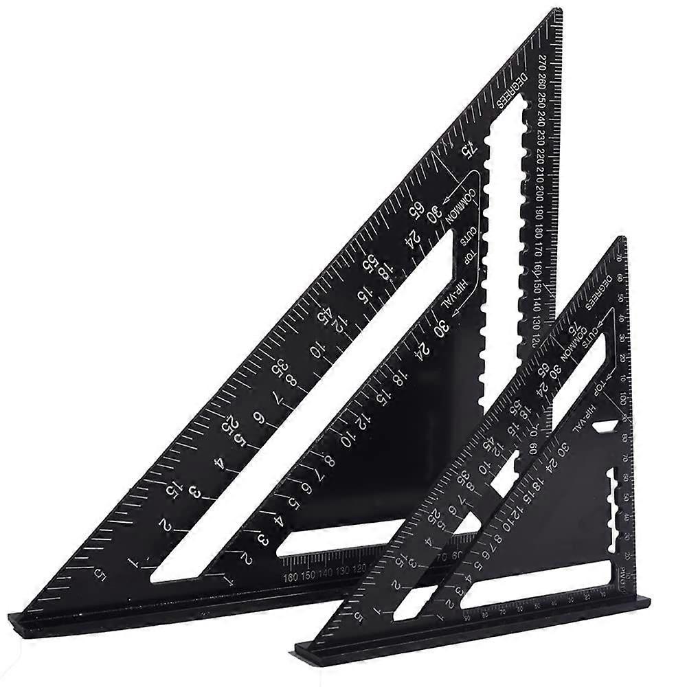 Multifunction Carpenter Square 18cm and 30cm, Metal Aluminum Triangle Ruler Square Marking Gauge Guide Protractor Angle 45 90 Degrees/Carpenter Tools/